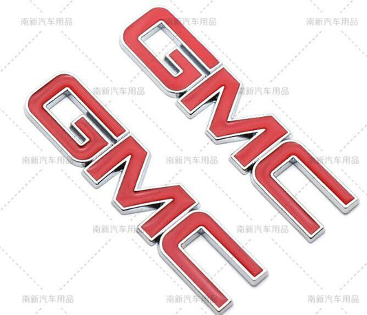 1 Pair 3D Metal Letter Side Badge Car Tailgate Emblem For GMC Chevrolet Chevy